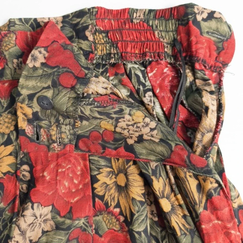 Vintage Worthington Floral Pleated Rayon Midi Skirt Size‎ 14 Garden Cottagecore